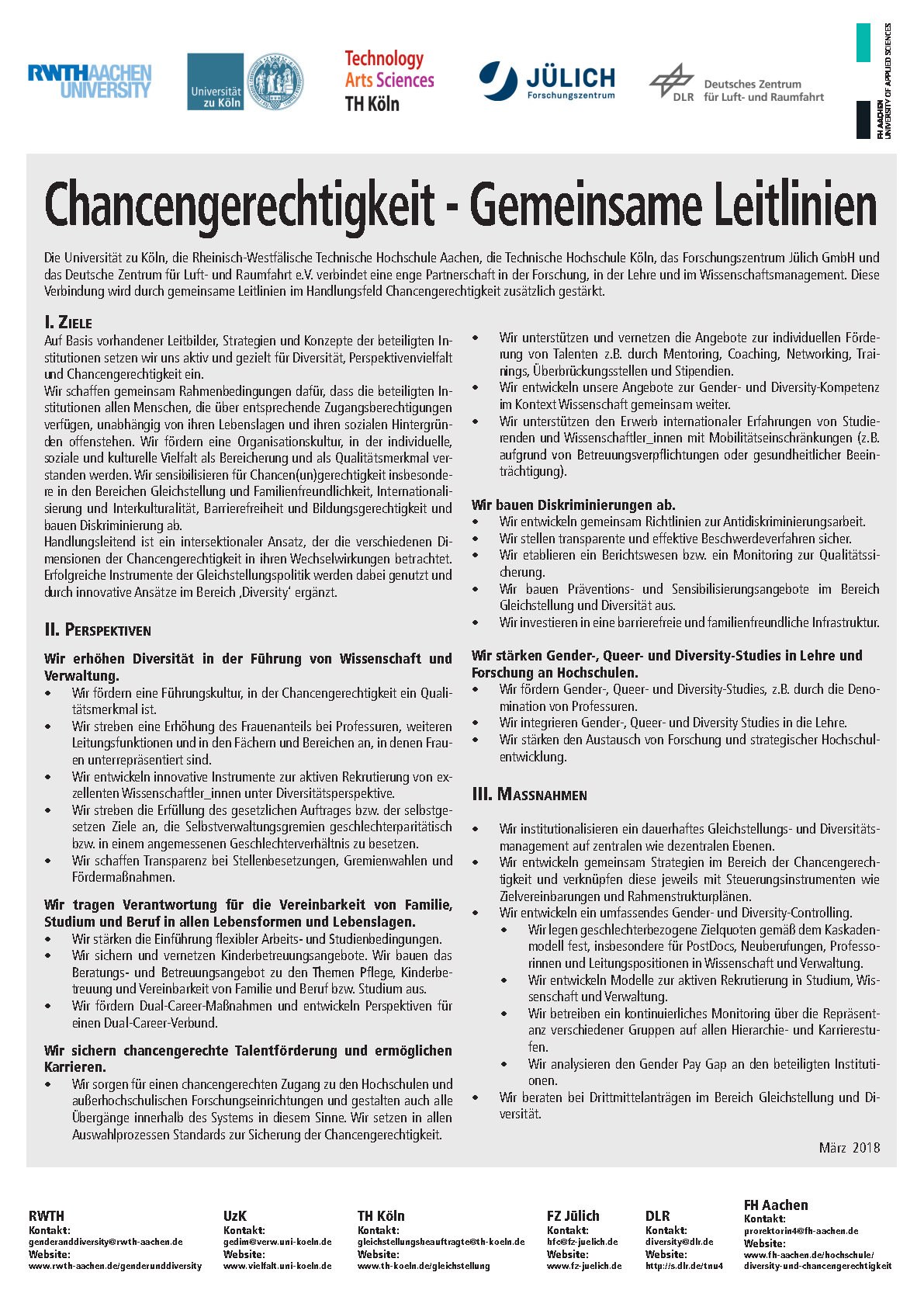 Chancengerechtigkeit – Leitlinien