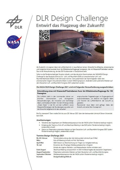 Vorschaubild: Aufgabenstellung – NASA/DLR Aeronautical Design Challenge 2021