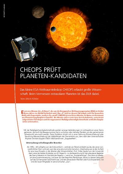 Vorschaubild: DLRmagazin 160-Artikel – CHEOPS prüft Planeten-Kandidaten