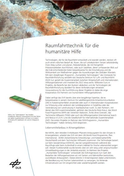 Vorschaubild - Fyler Raumfahrttechnik für humanitäre Hilfe