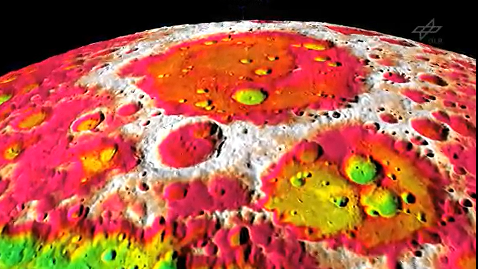 Flug über den dreidimensionalen Mond