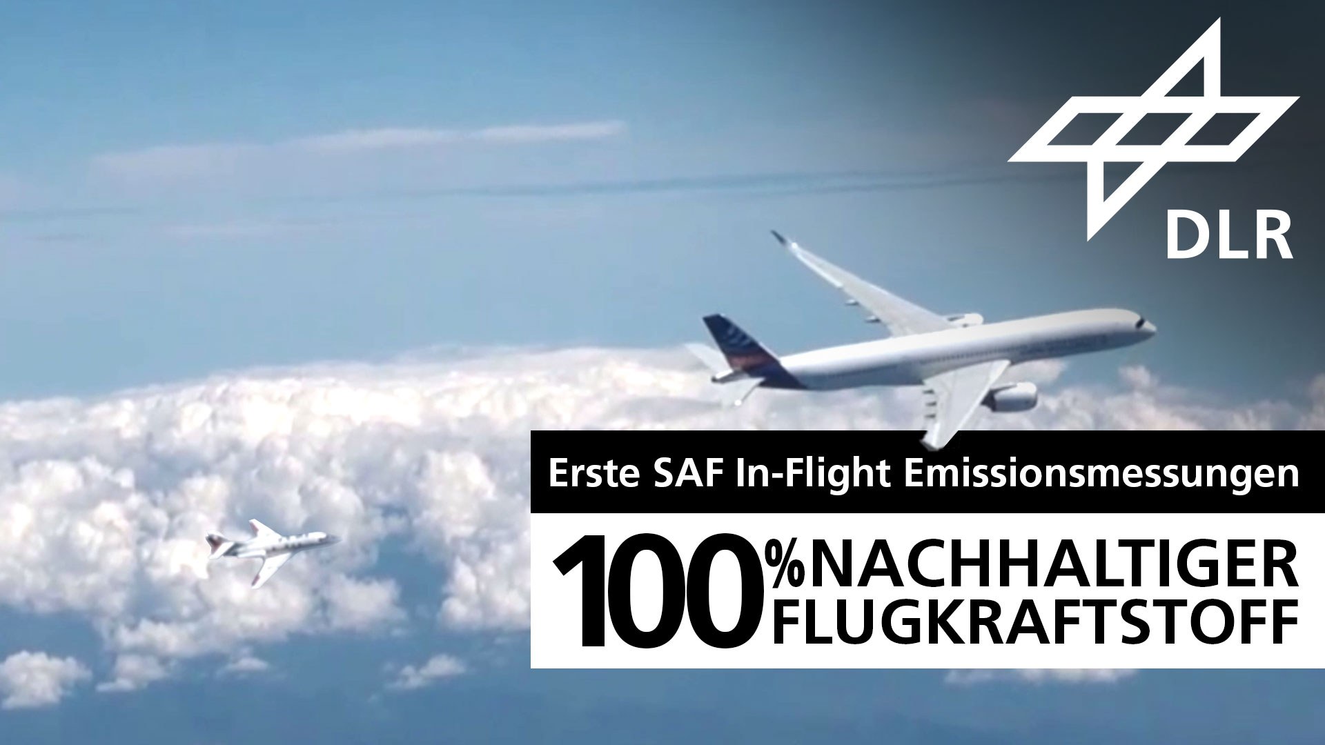 Standbild – Video: Erste In-Flight Emissionsmessungen von 100 Prozent nachhaltigem Flugkraftstoff