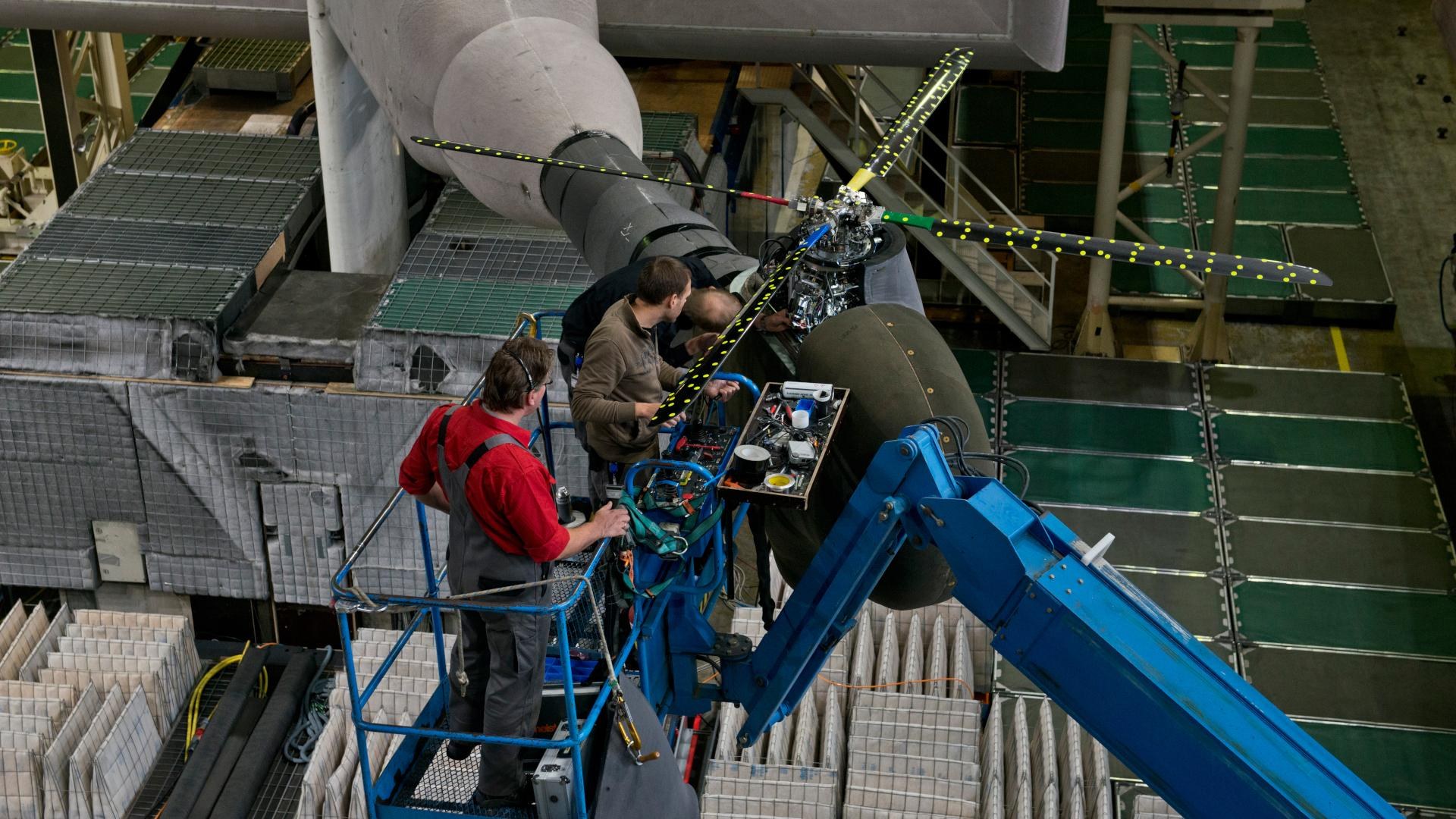 Leisere Hubschrauber – Tests im Windkanal