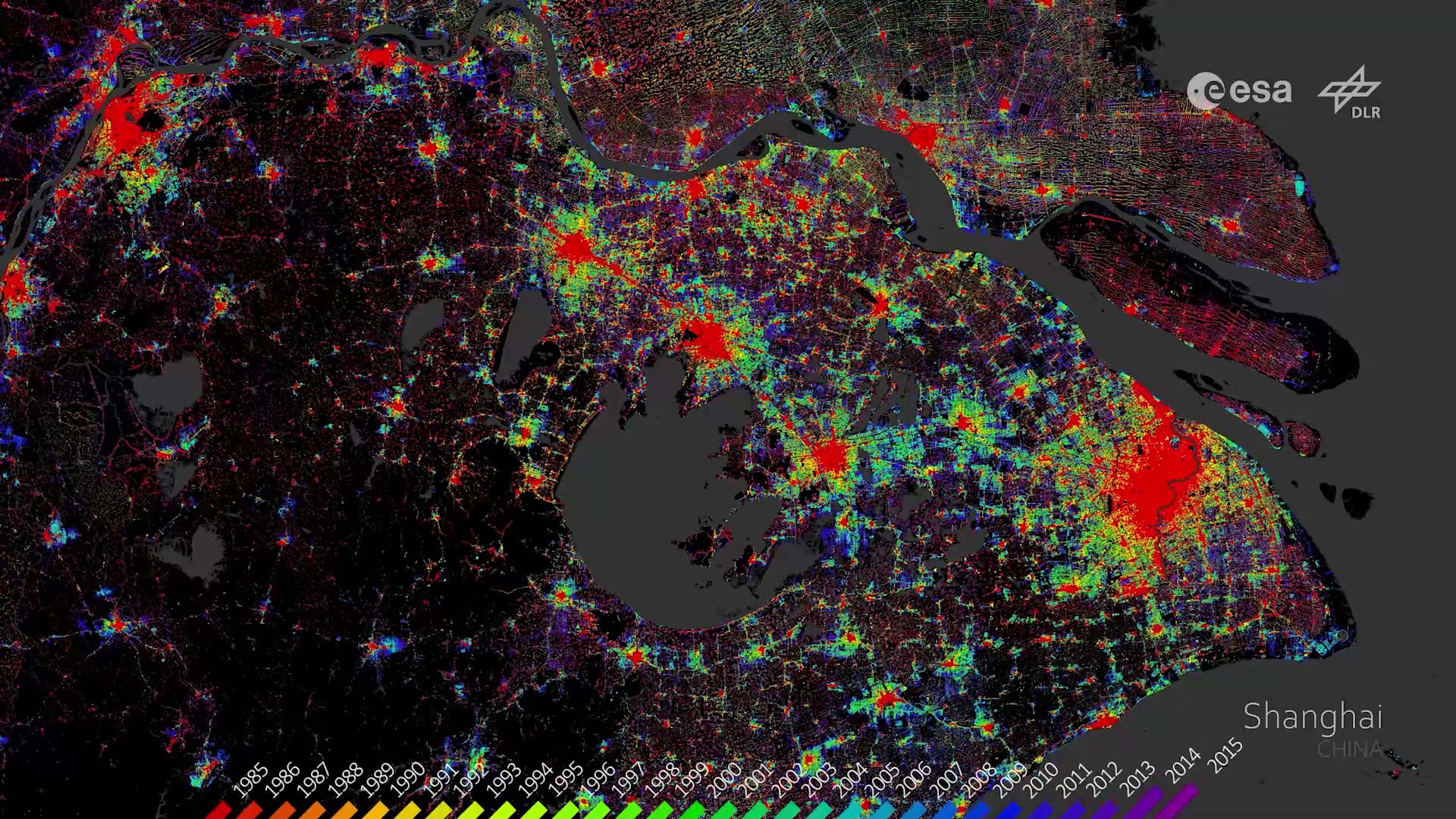 Standbild Animation: World Settlement Footprint (WSF) 2019