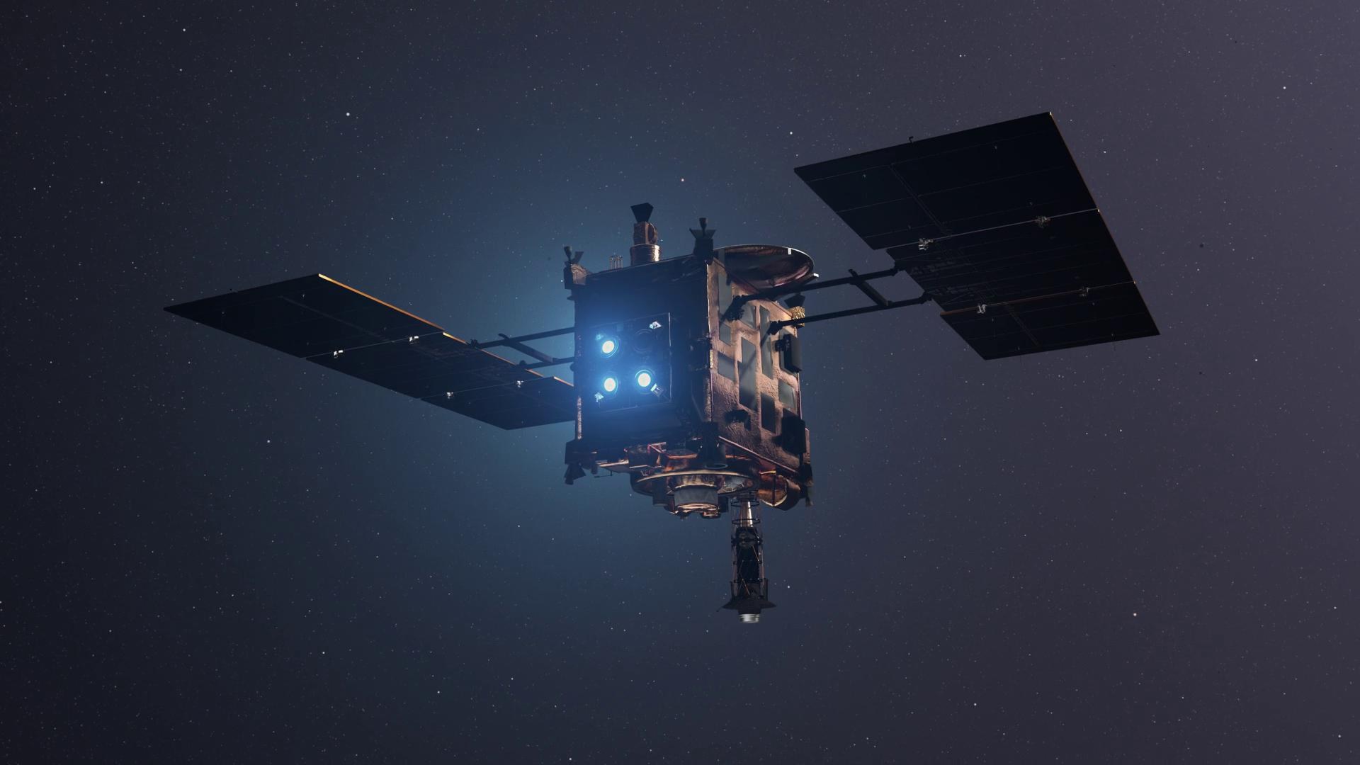 DLR - Startbild - Animation: Asteroidenlander MASCOT auf Hayabusa2