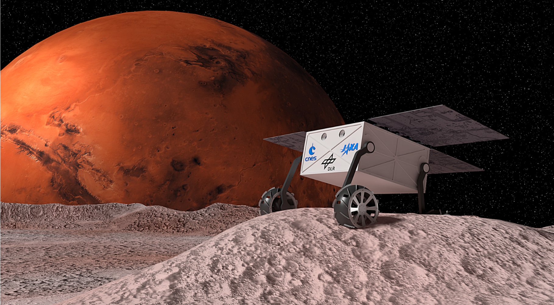 MMX-Rover auf dem Marsmond Phobos