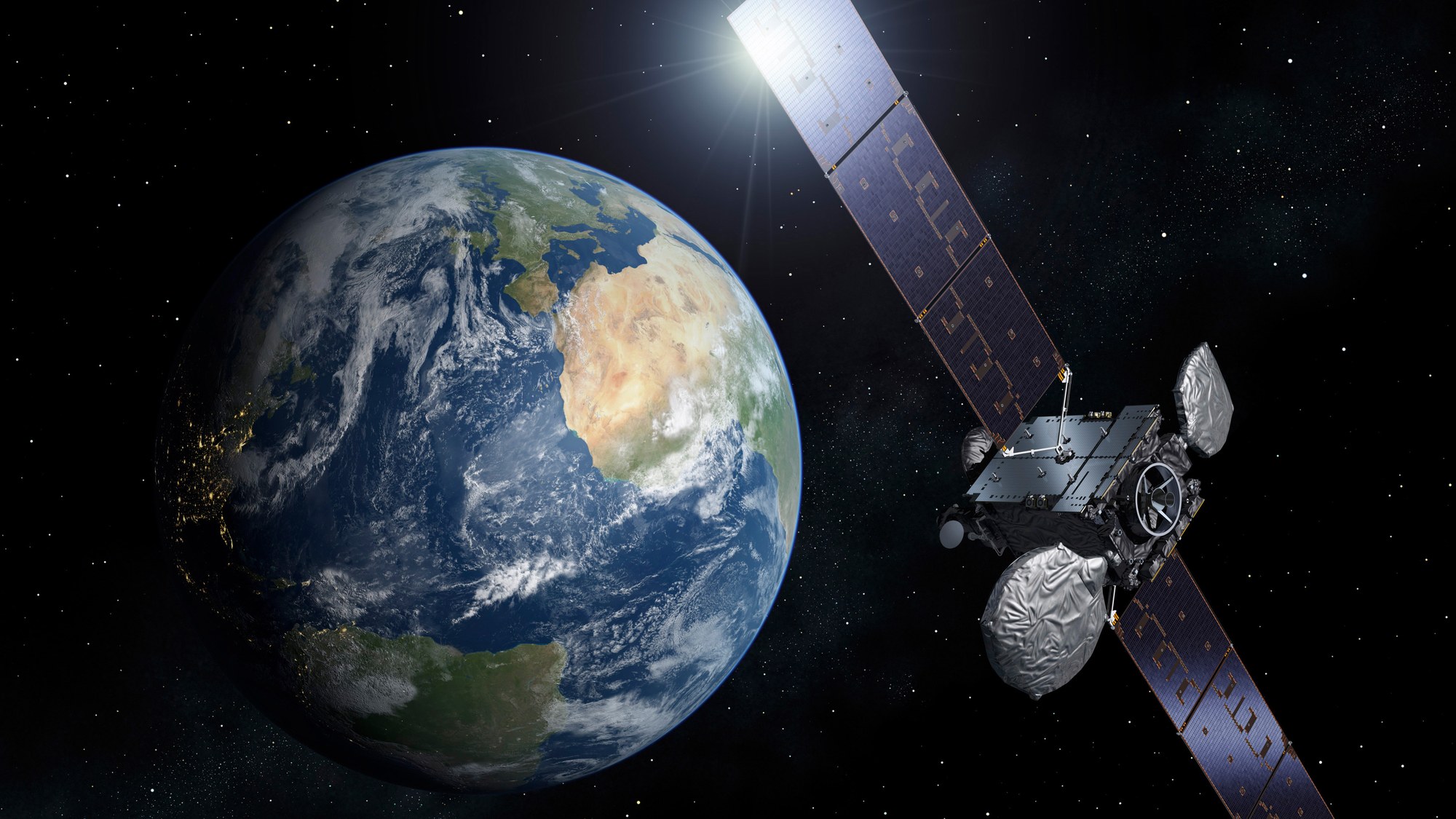 The SmallGEO satellite in its geostationary orbit
