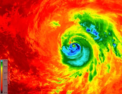 Temperature distribution during Hurricane Matthew