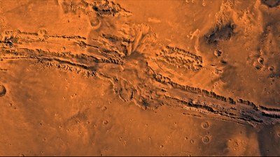 Nahaufnahme des Valles Marineris auf dem Mars