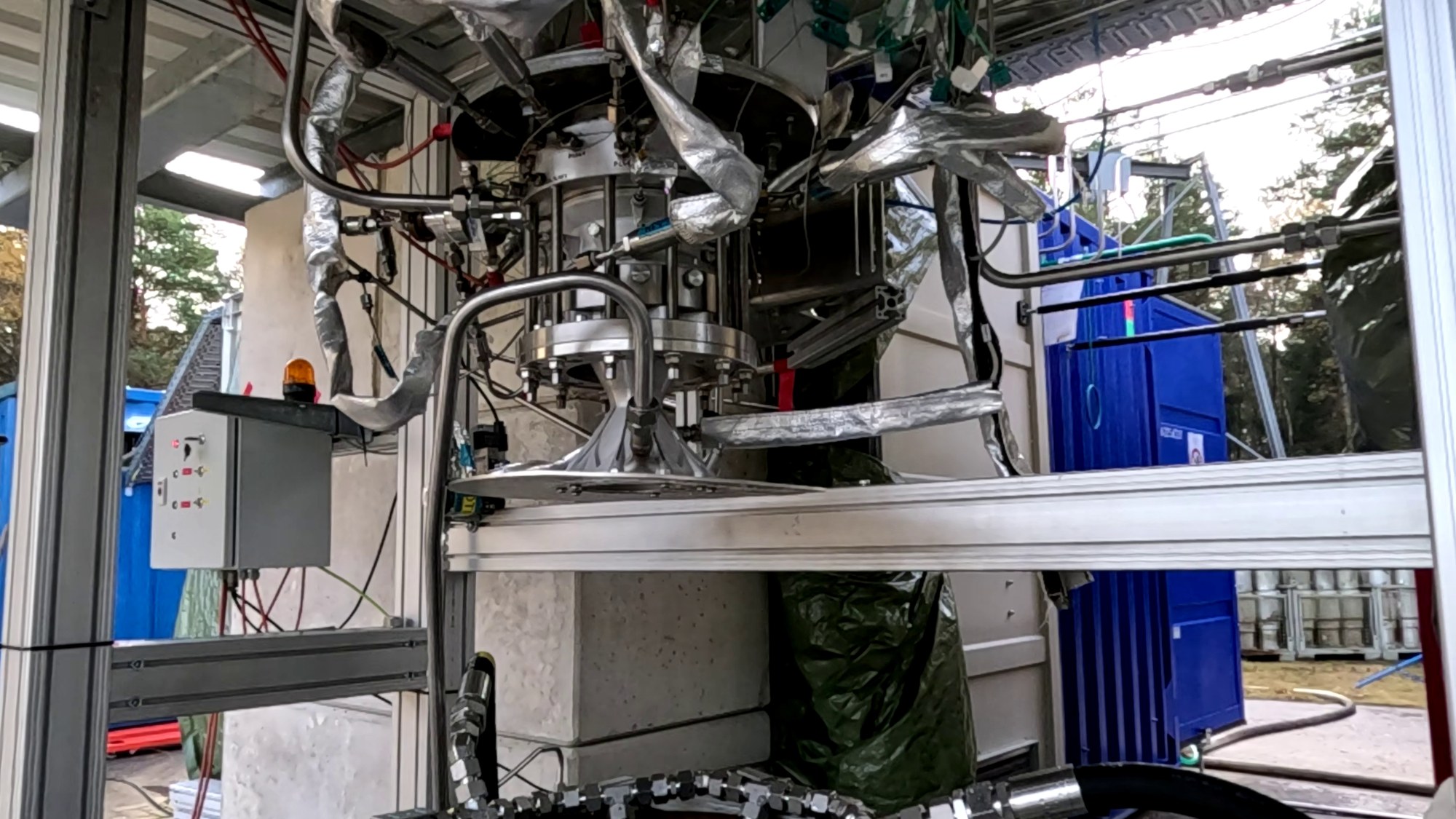 The GRETA rocket engine on the test bench