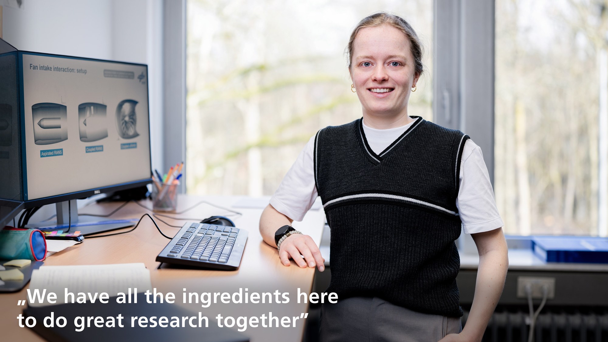 As a scientist, Hellen wants to understand how things really work. Fortunately, at the Institute of Propulsion Technology, that’s quite simple: if questions arise during a simulation, she can “simply walk down a few offices” to find the right answer.
