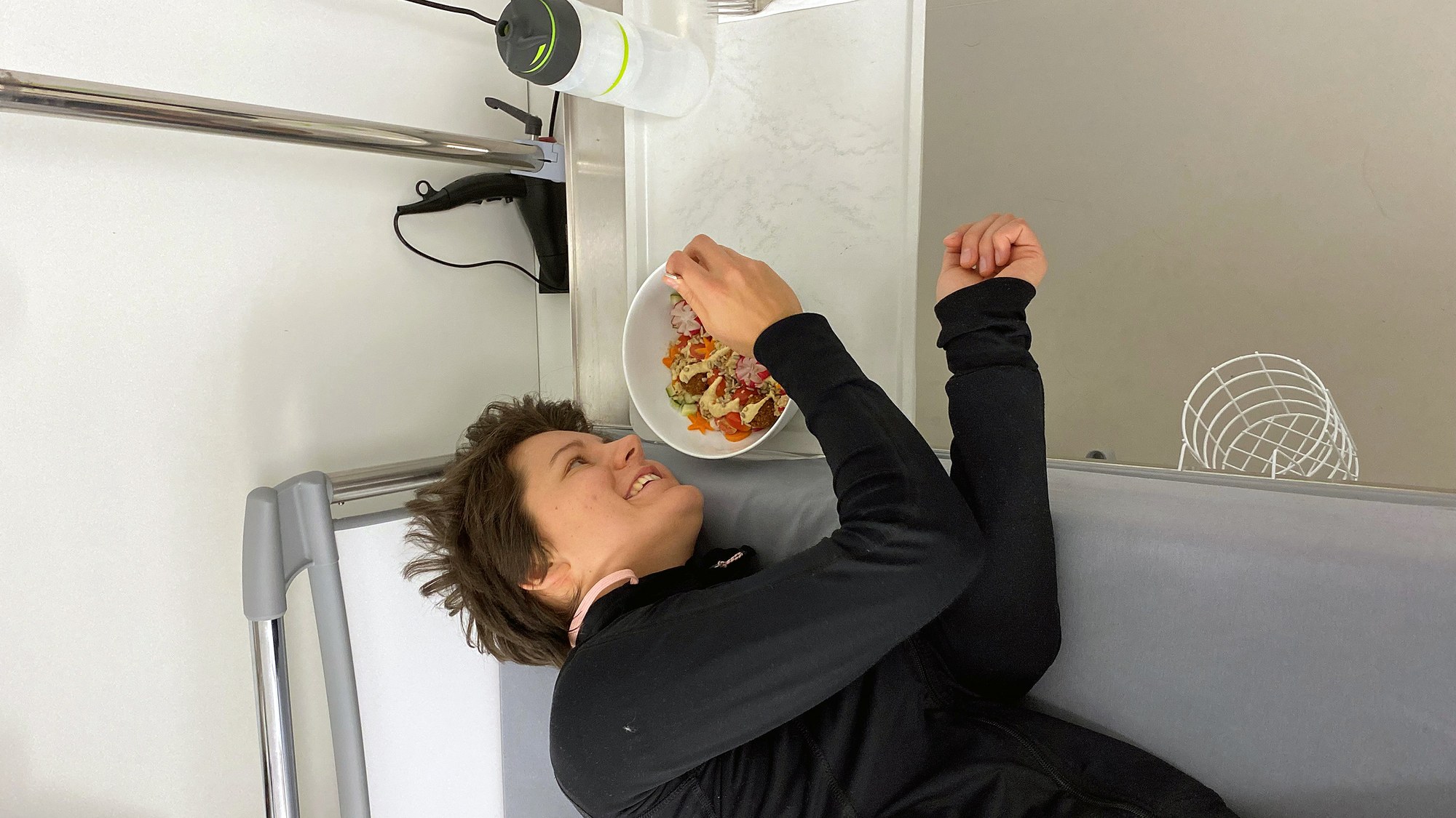 Eating while lying down like Roman nobility