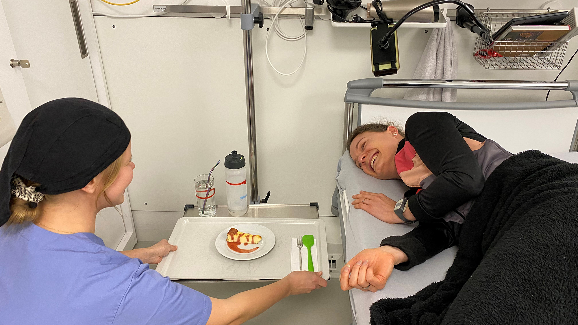 Mealtime: an important part of the bed rest study is nutrition