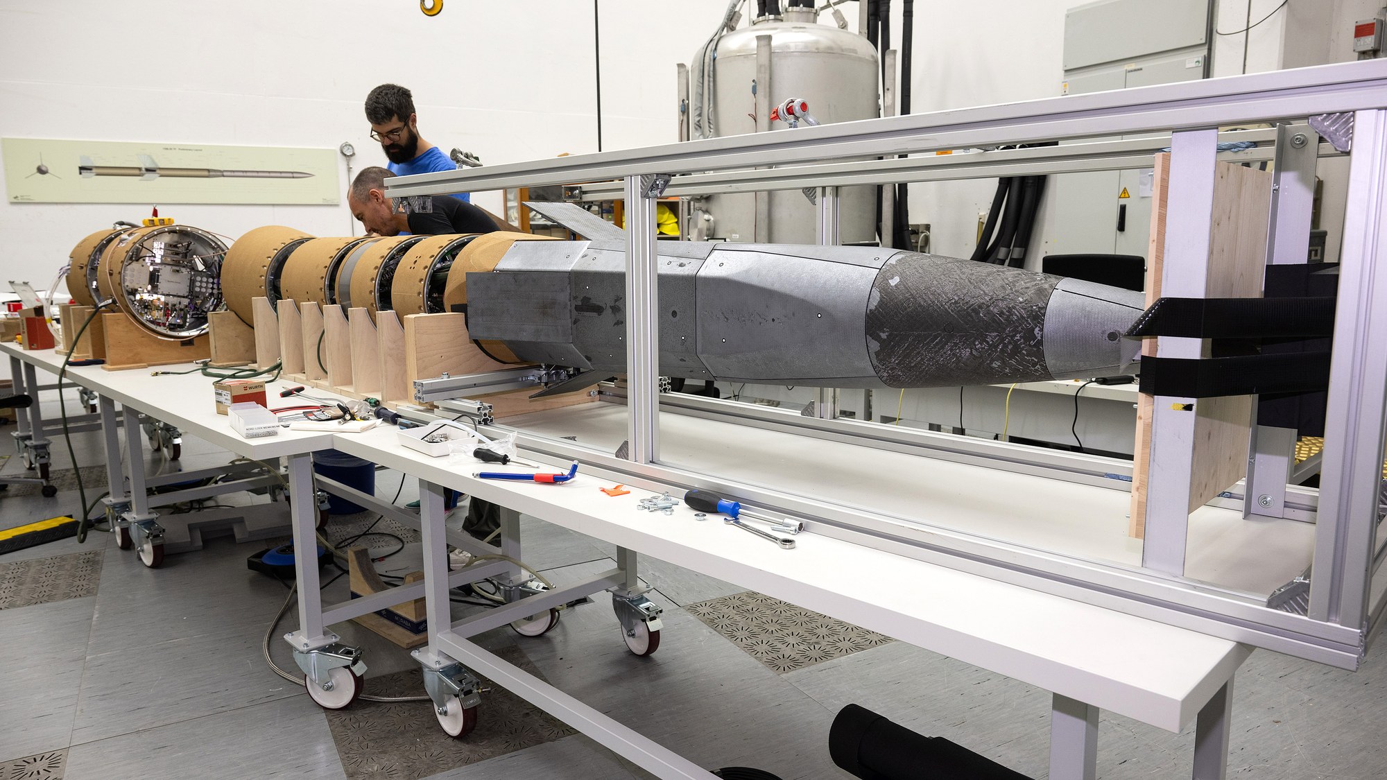 Front section of the AHEAt flight experiment made of a special heat-resistant ceramic fibre composite