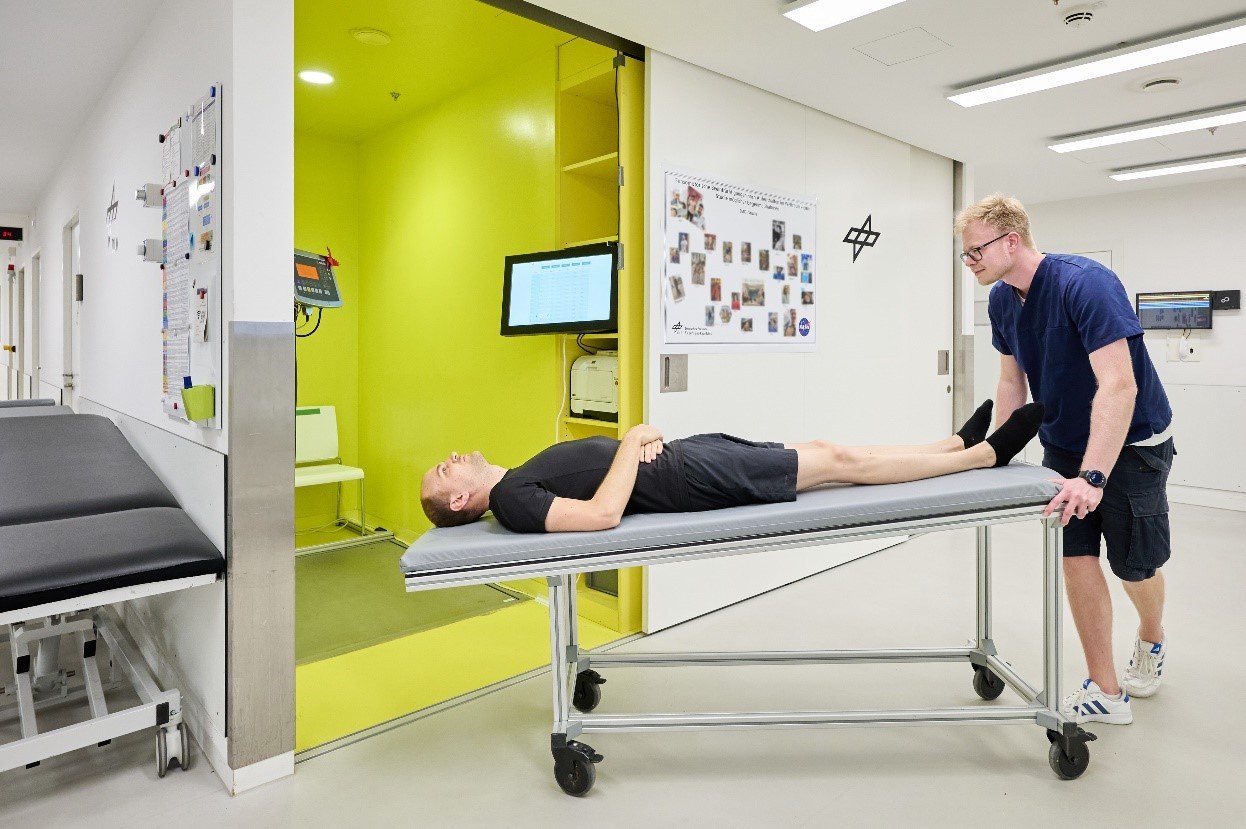 One of the first tasks of the day – participants on the scales