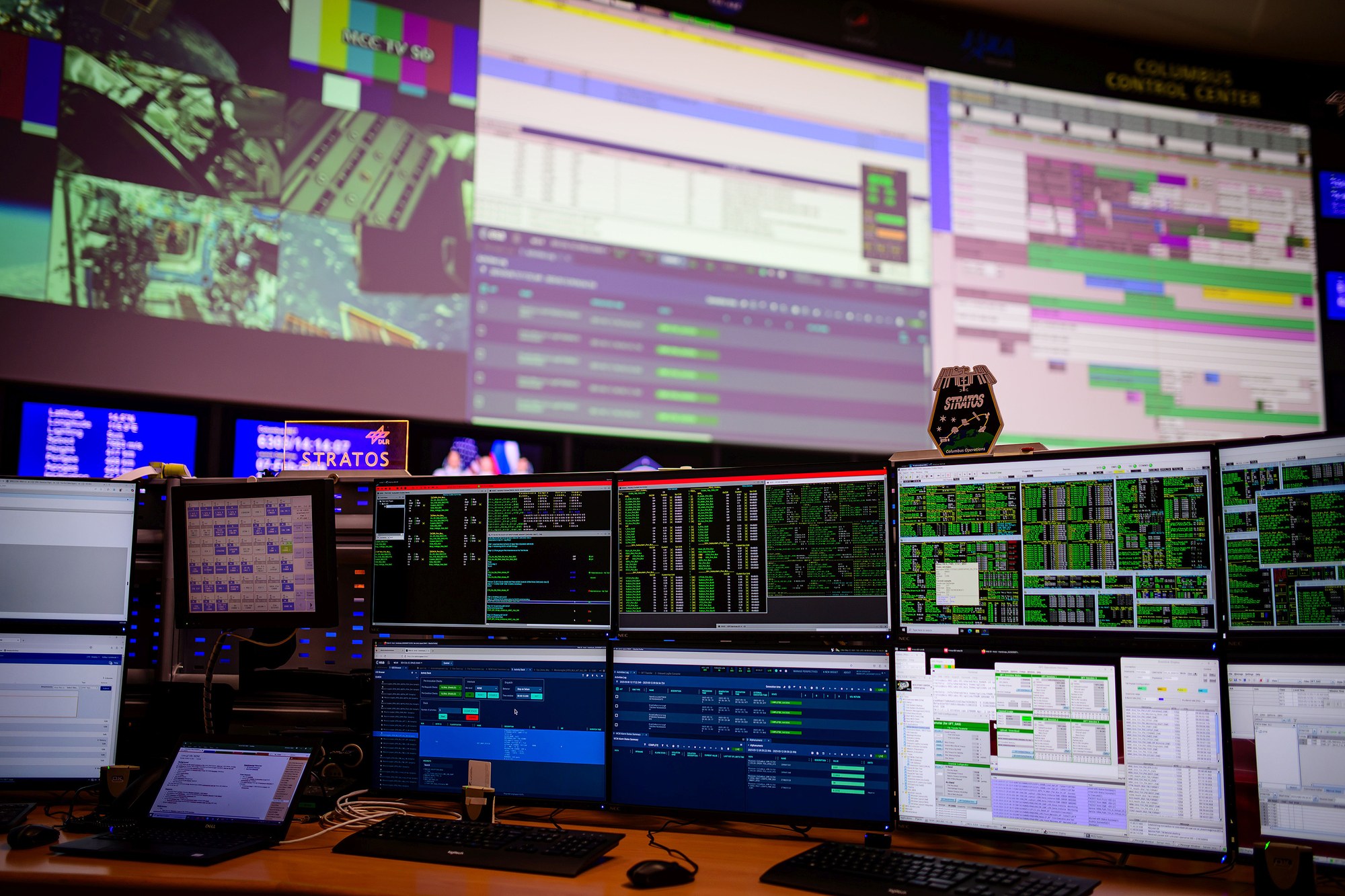 Telemetry data arrives at the Columbus Control Center