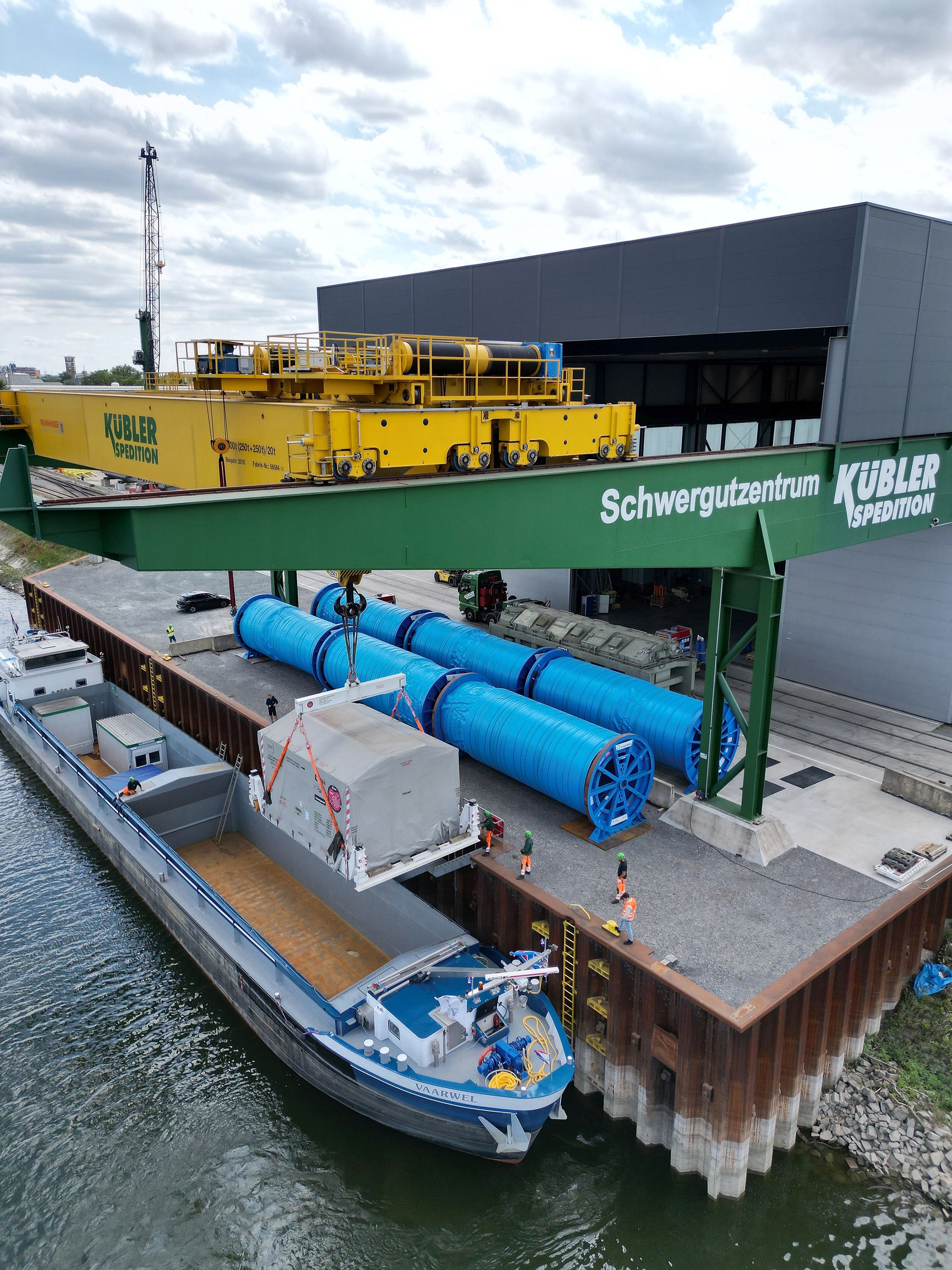 Loading the container onto a cargo ship