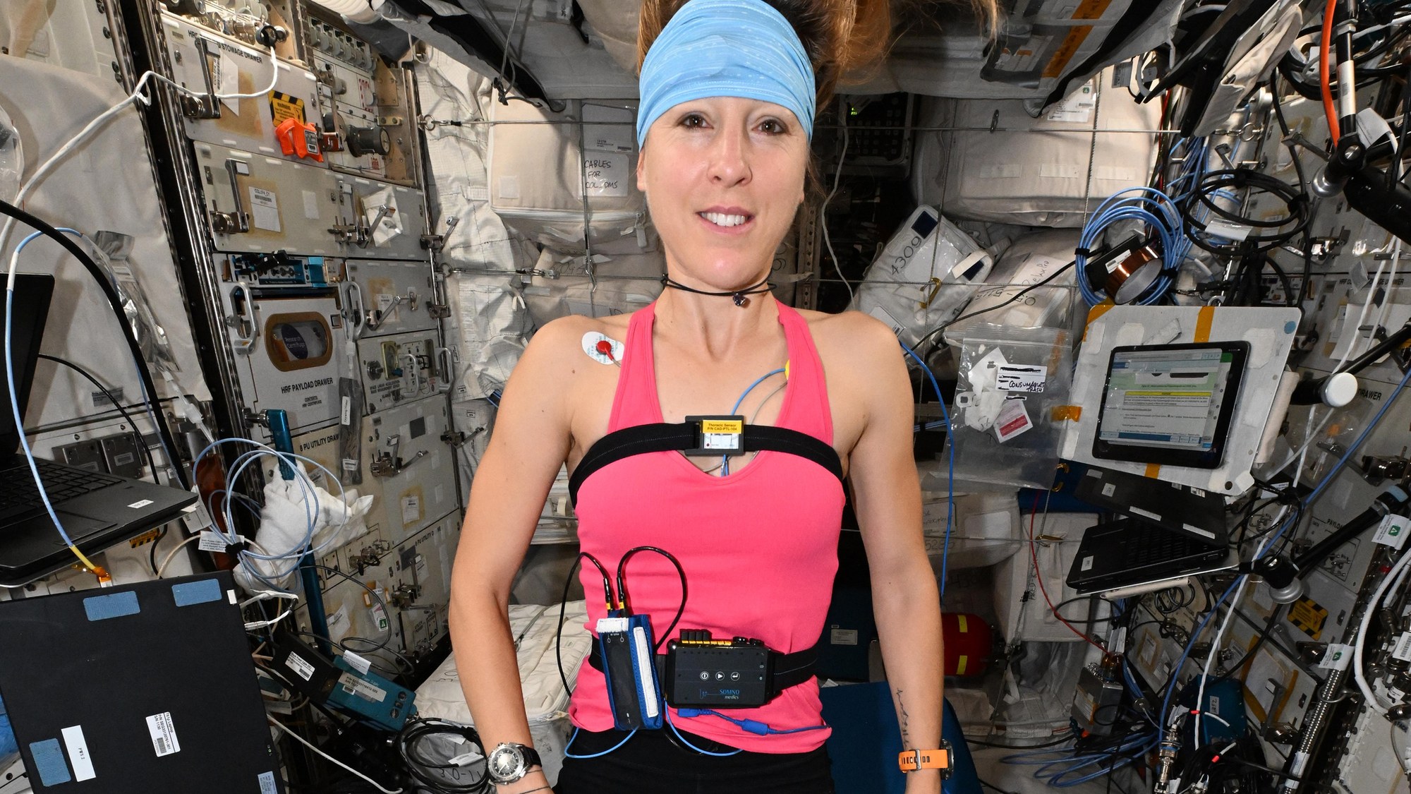 Sophie Adenot uses the PhysioTool to research how the body reacts to weightlessness