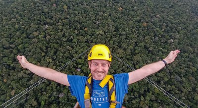 Far above the treetops on the ATTO tower observatory - anyone who measures climate data must also understand the Amazon region