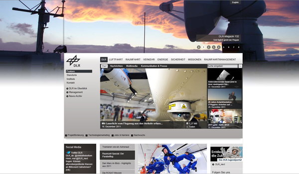 DLR-Webportal im neuen Gewand
