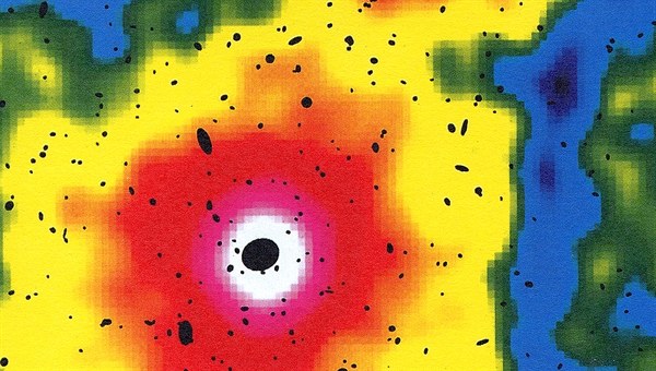 Rosat-Aufnahme eines Galaxienhaufens vom Mai 1995. Bild: MPE.