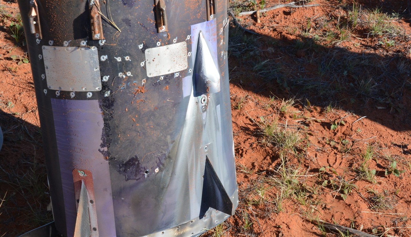 HiFIRE Vb ceramic fins after the flight at Mach 8 in Woomera, Australia
