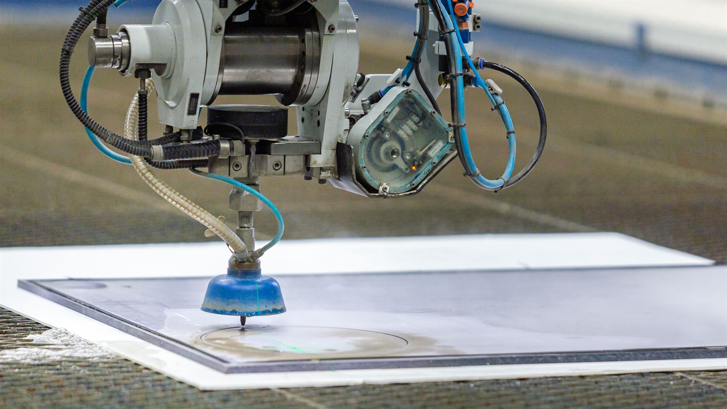 High pressure cutting of acrylic polymer