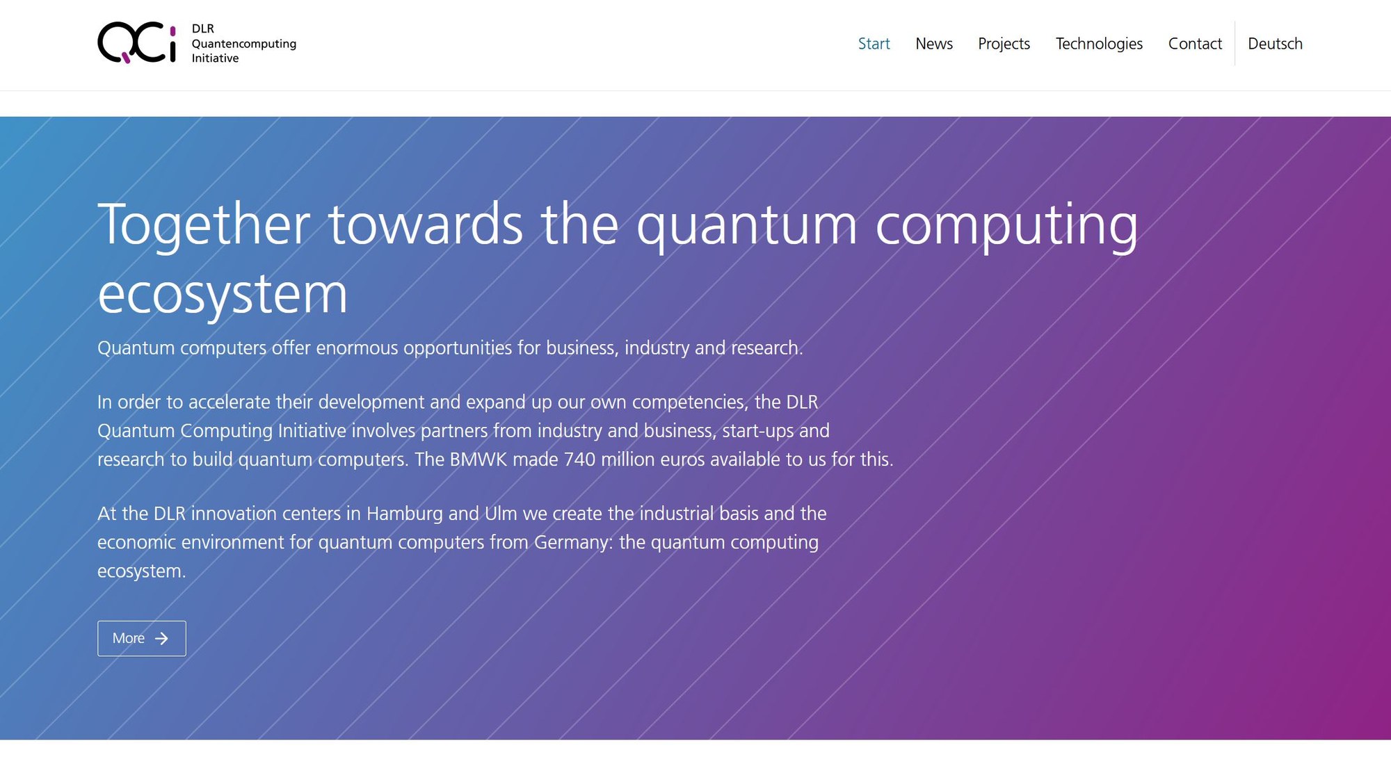 Website DLR Quantum Computing Initiative