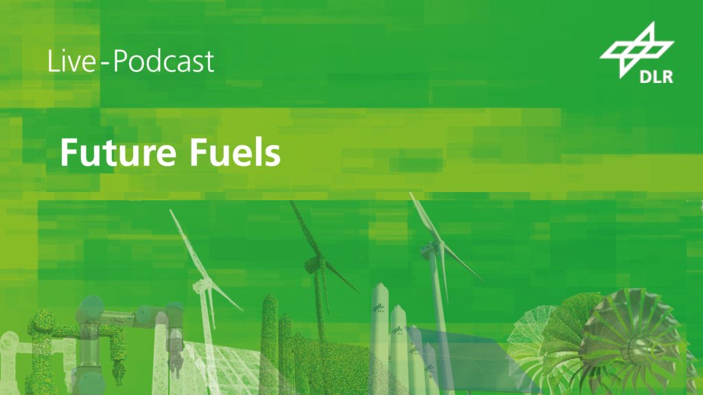 A green event graphic for the future fuels live podcast at this year's Hannover Messe