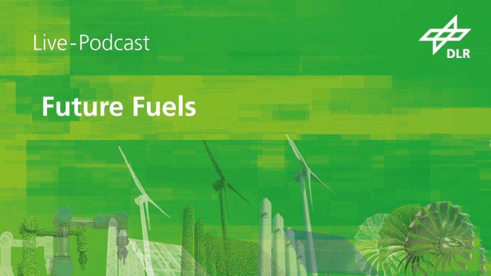 A green event graphic for the future fuels live podcast at this year's Hannover Messe