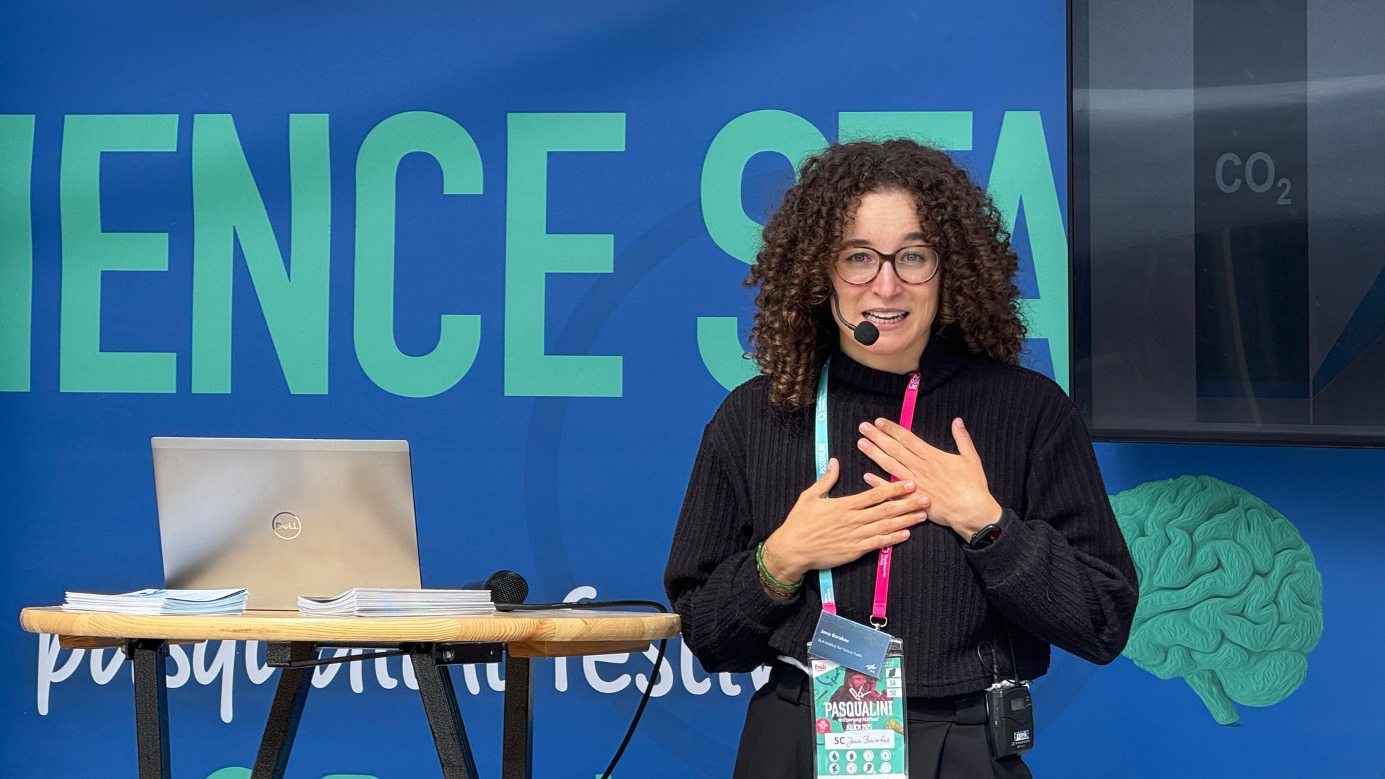 Jana Barabas on the Science stage