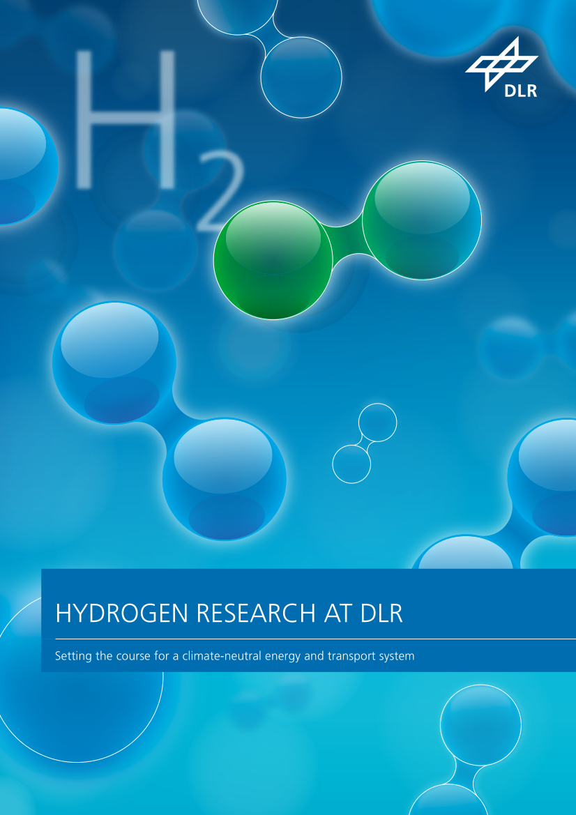 The front cover of the DLR brochure: Hydrogen research at DLR