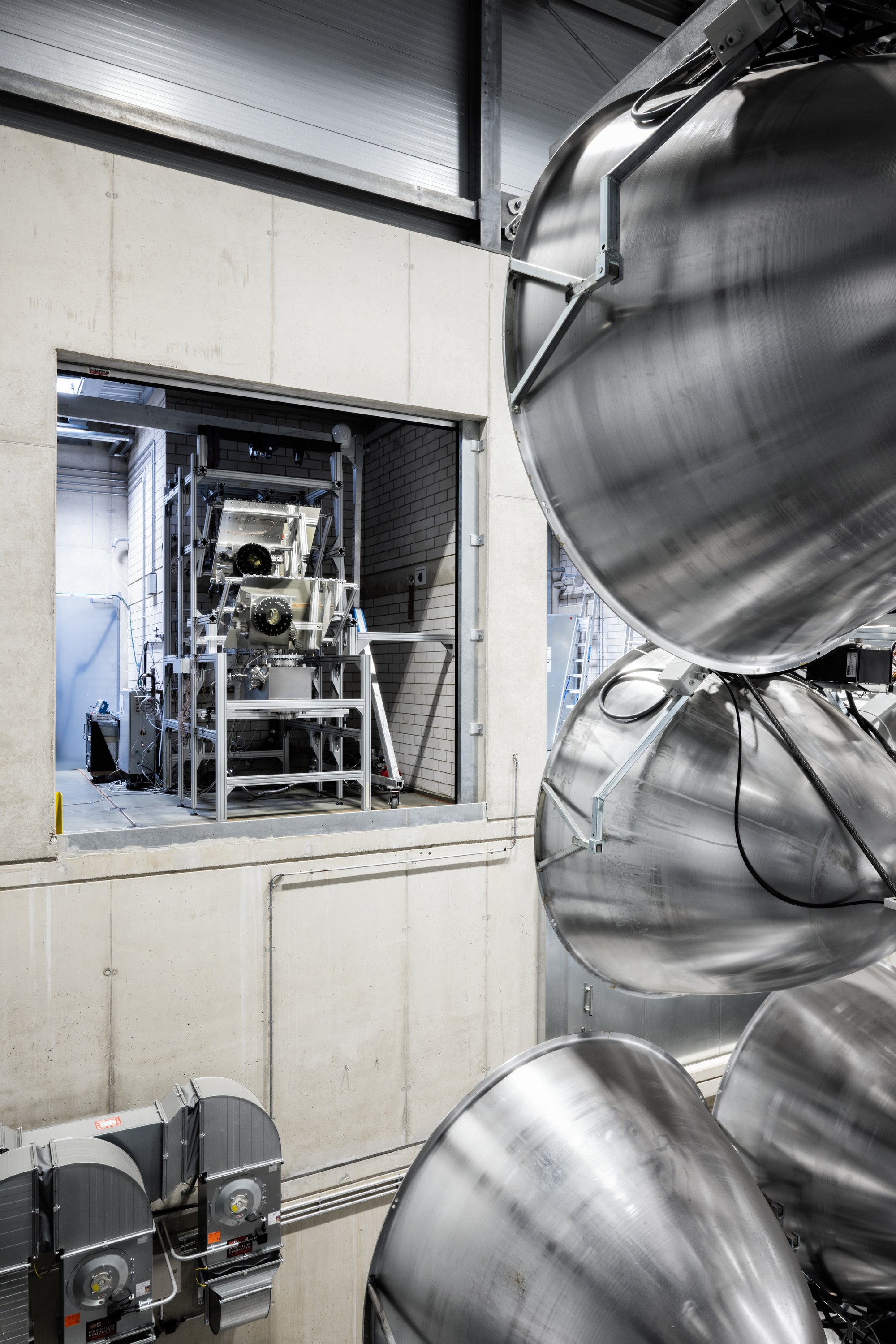 View of the test setup in one of the test chambers
