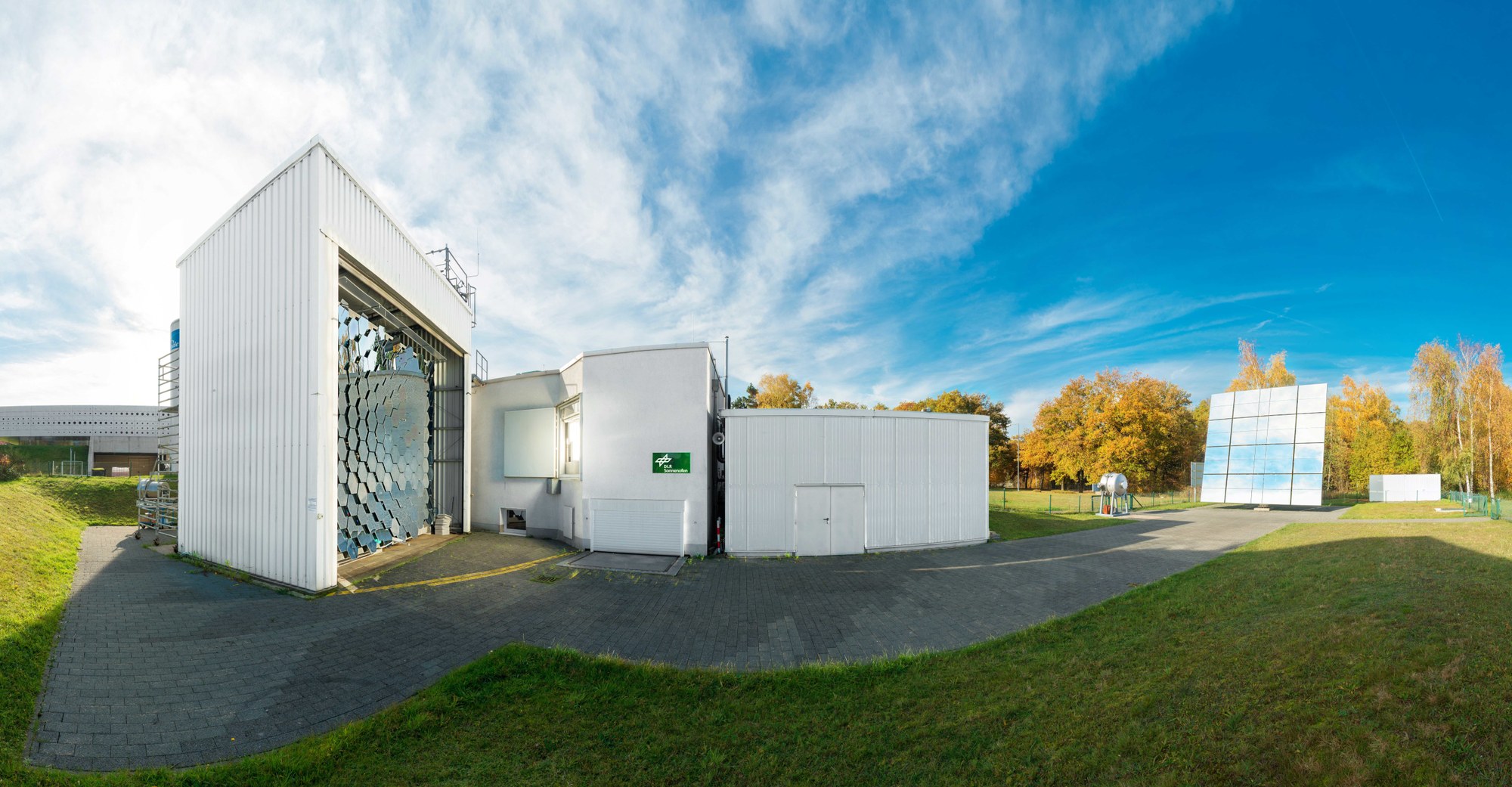 An exterior view of the High-Flux Solar Furnace in Cologne