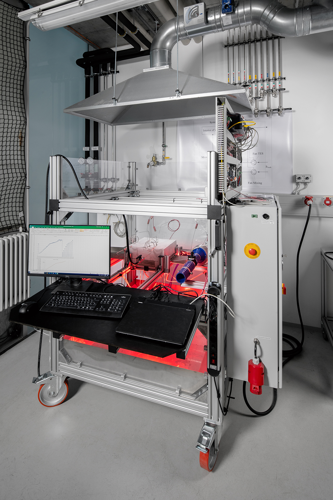 Test stand for high-performance thermal storage tanks