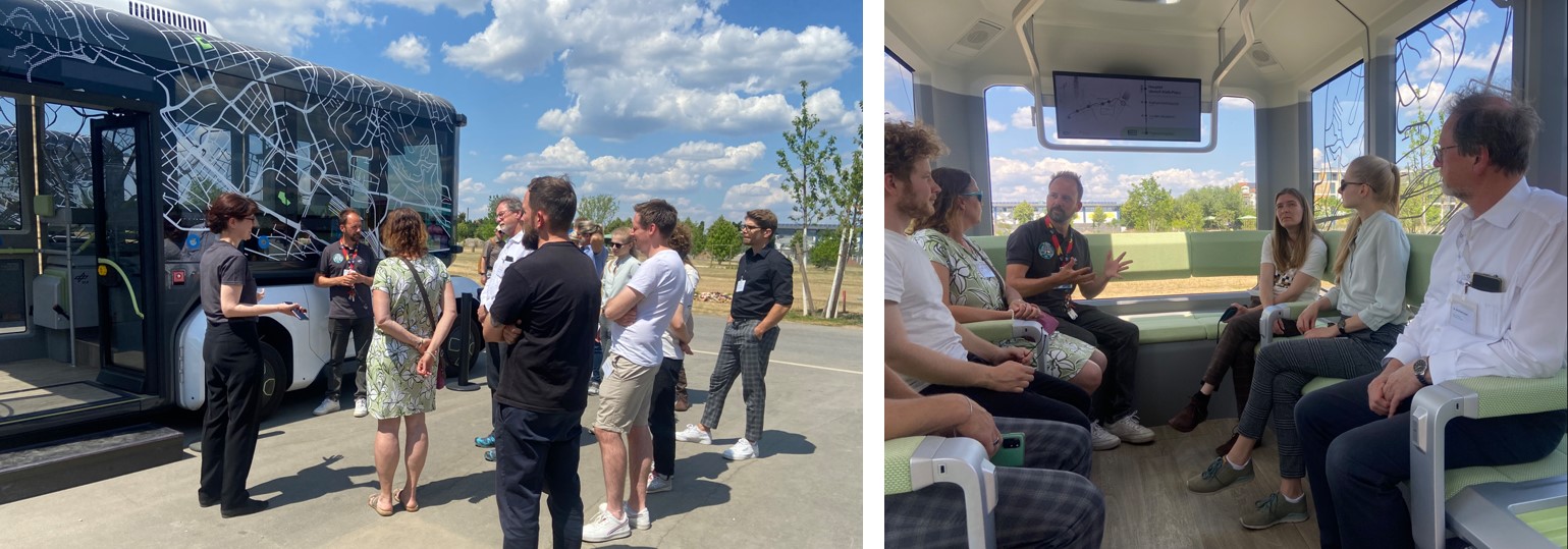 Experiencing the U-Shift prototypes at the Federal Horticultural Show - Driveboard with passenger capsule