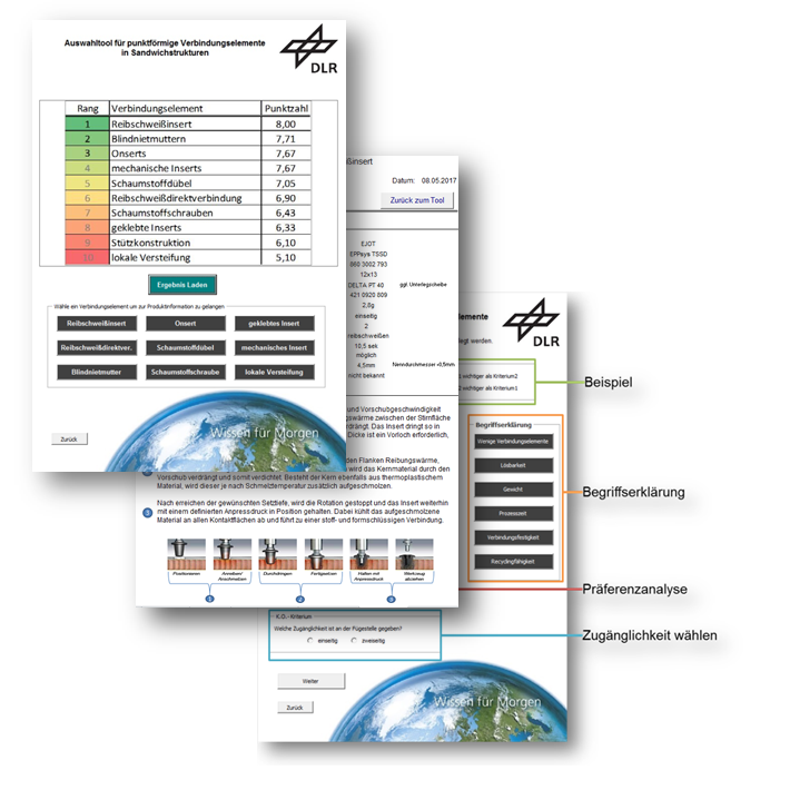 Selection tool - Fasteners in sandwich structures