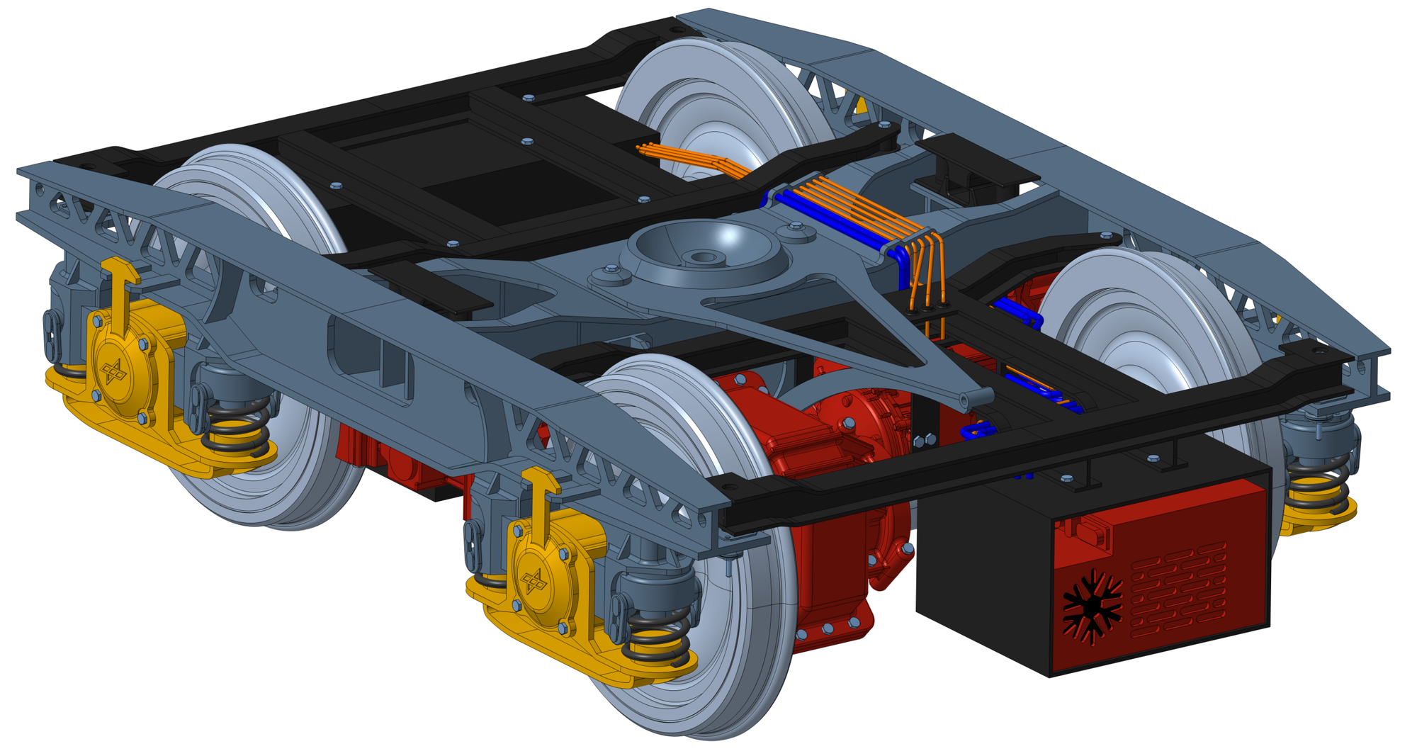 Model of a self-propelled goods wagon bogie