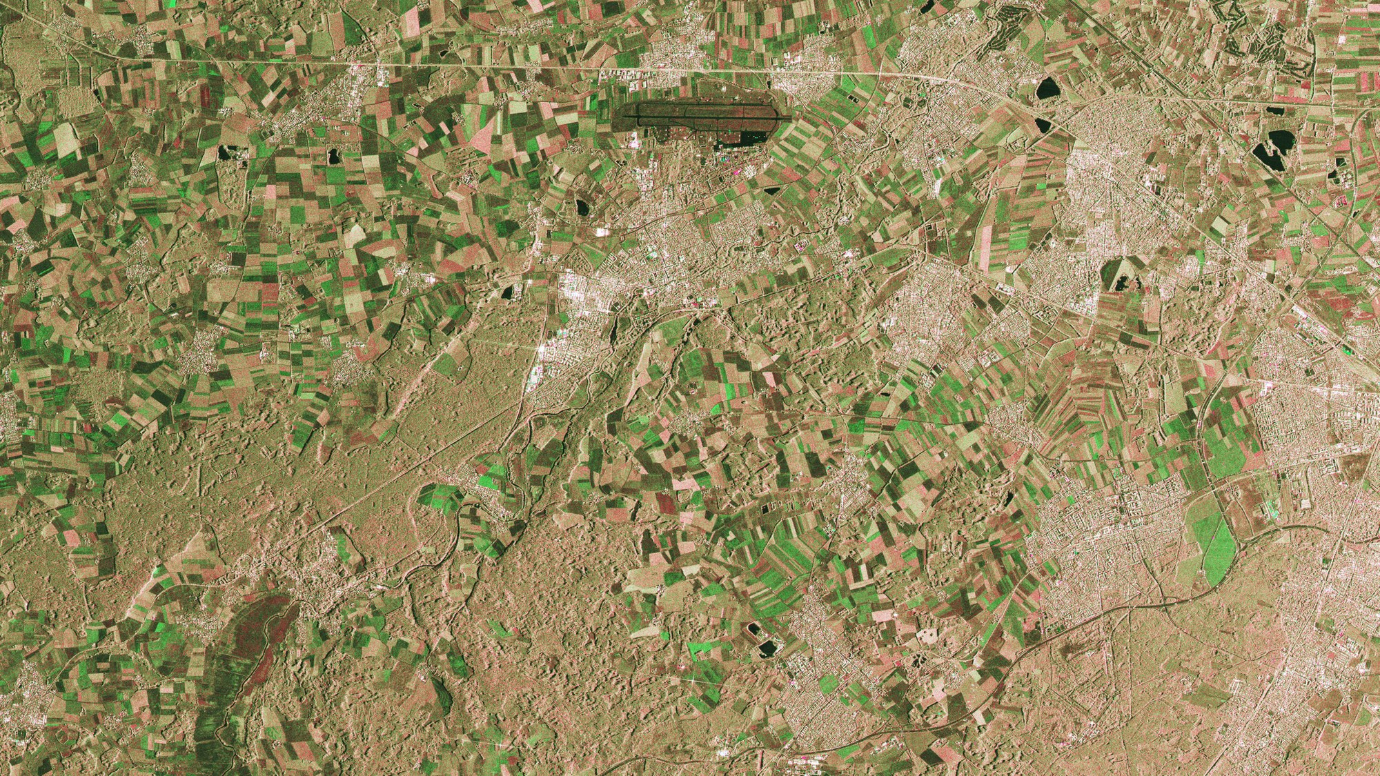 A multi-temporal image of the surroundings of the DLR Oberpfaffenhofen facility