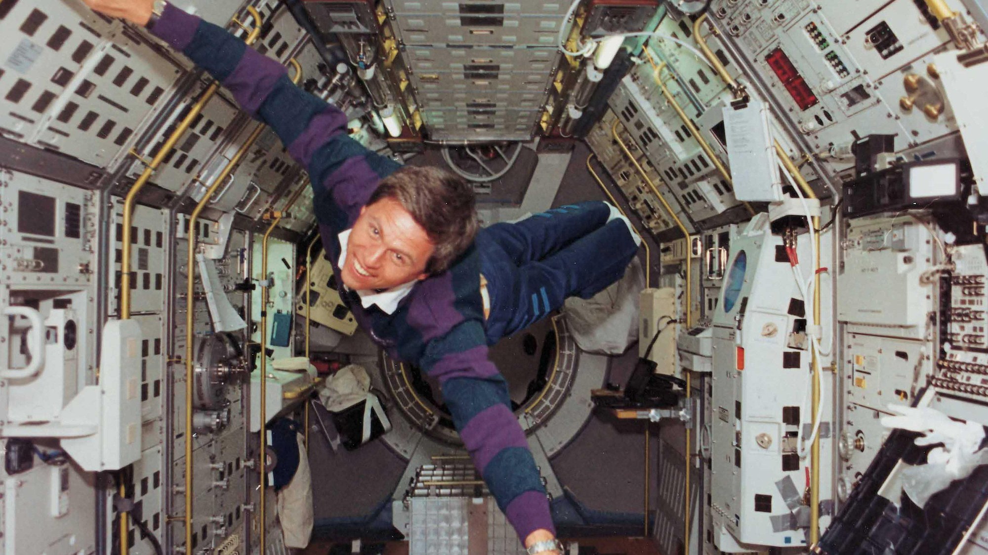 Astronaut Ulrich Walter during the D-2 Mission