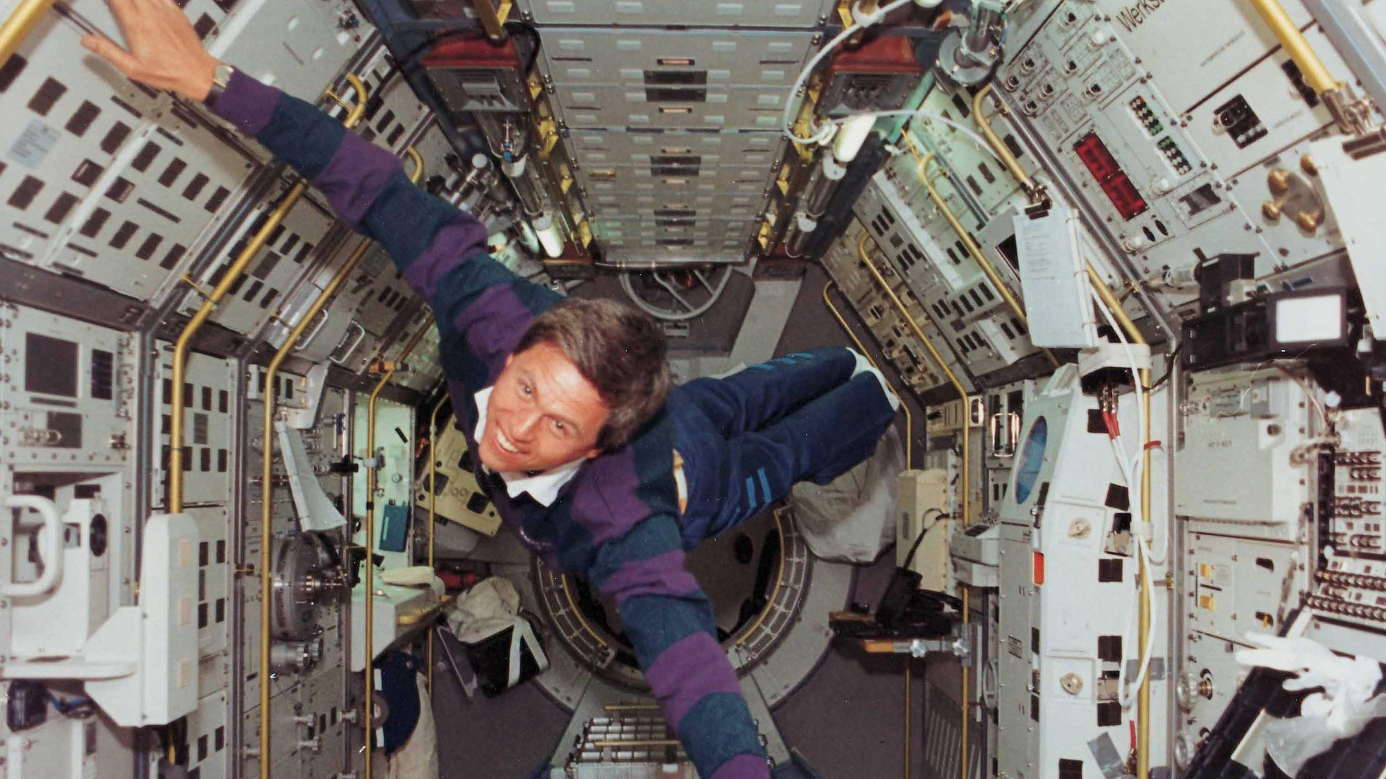 Astronaut Ulrich Walter during the D2 mission