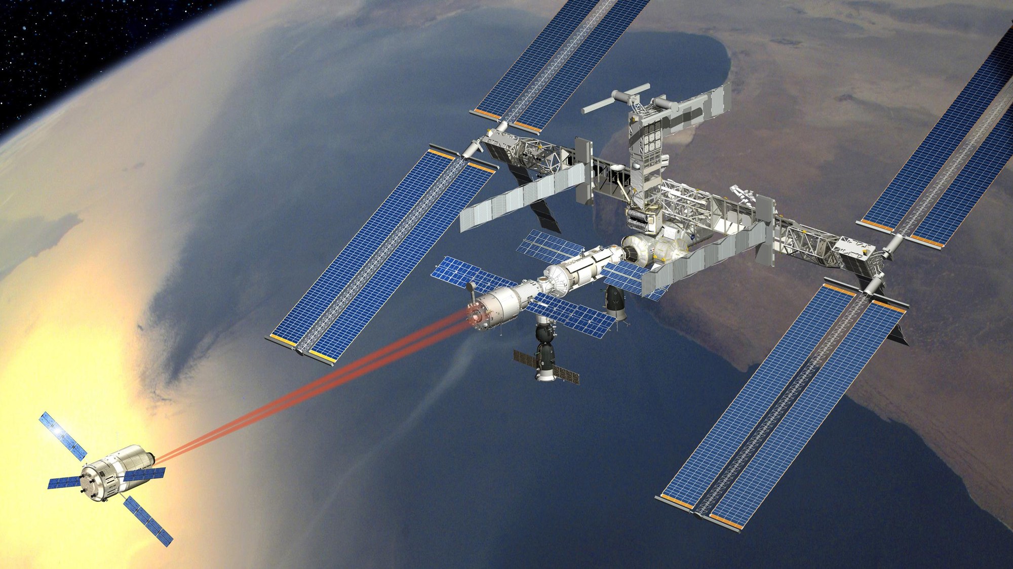 ATV docking with ISS