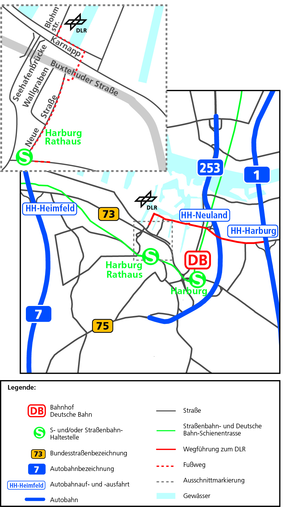 DLR site Hamburg (South) - How to find us map