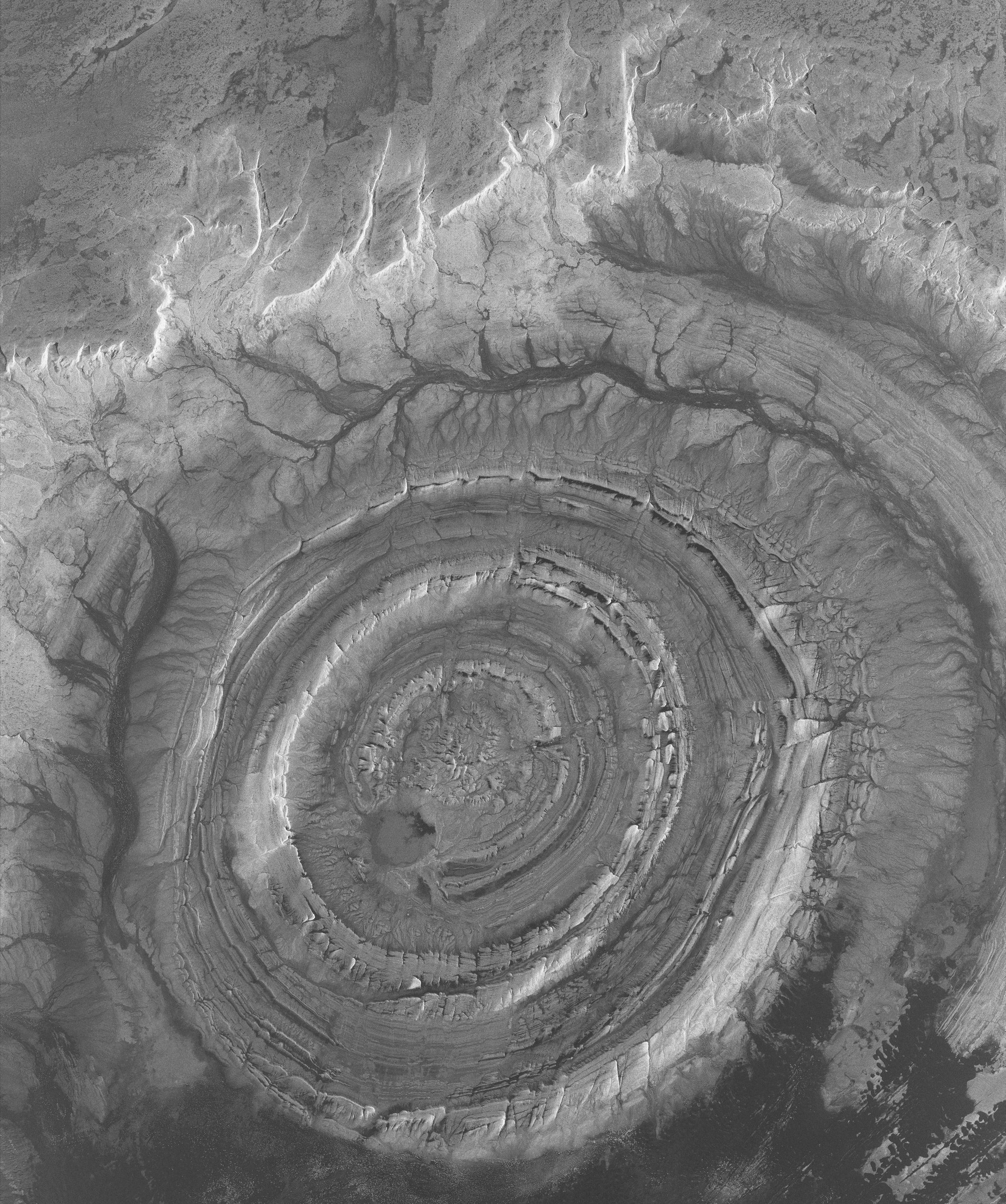 Guelb er Richat, Mauritania – shallow ring structures on the surface