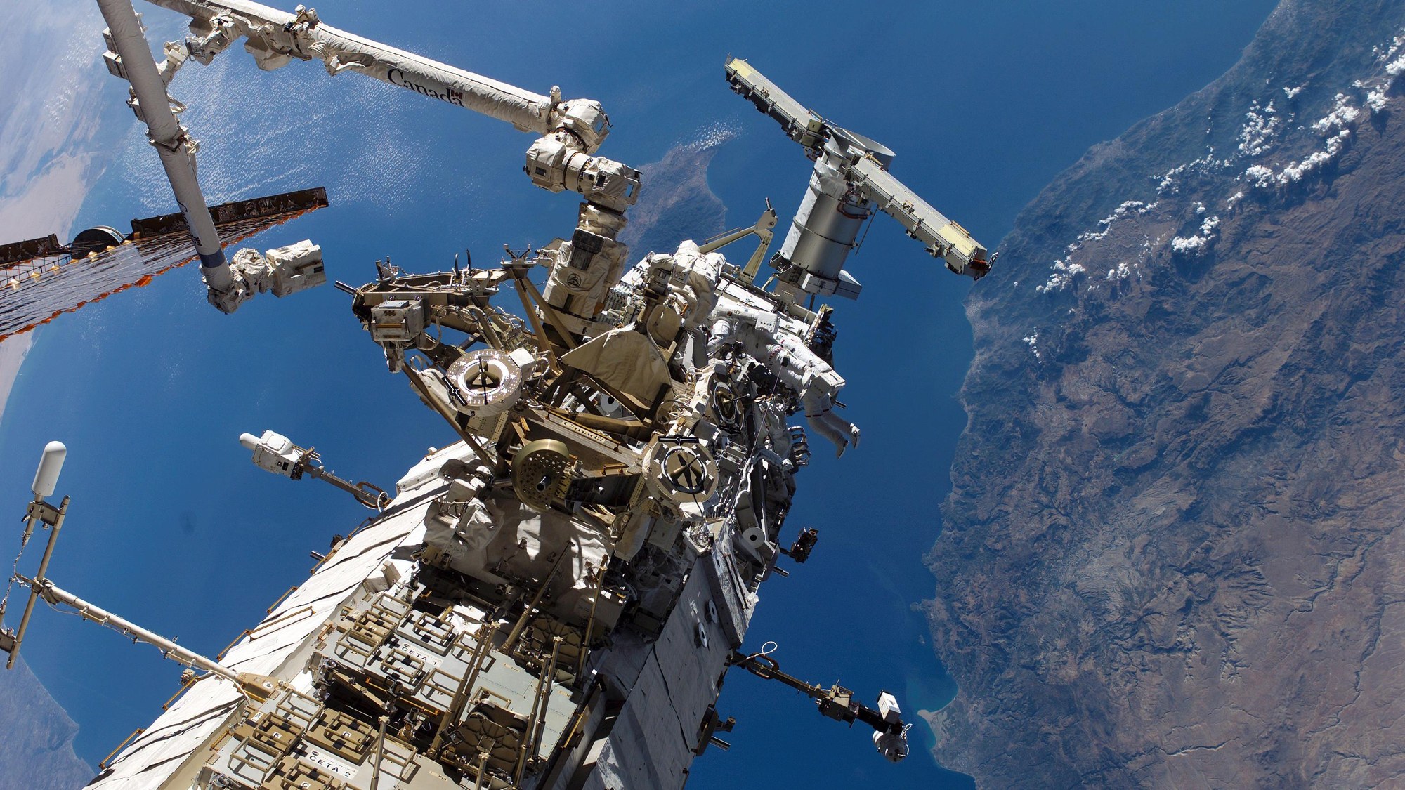 Spacewalk during STS-115 mission, September 2006
