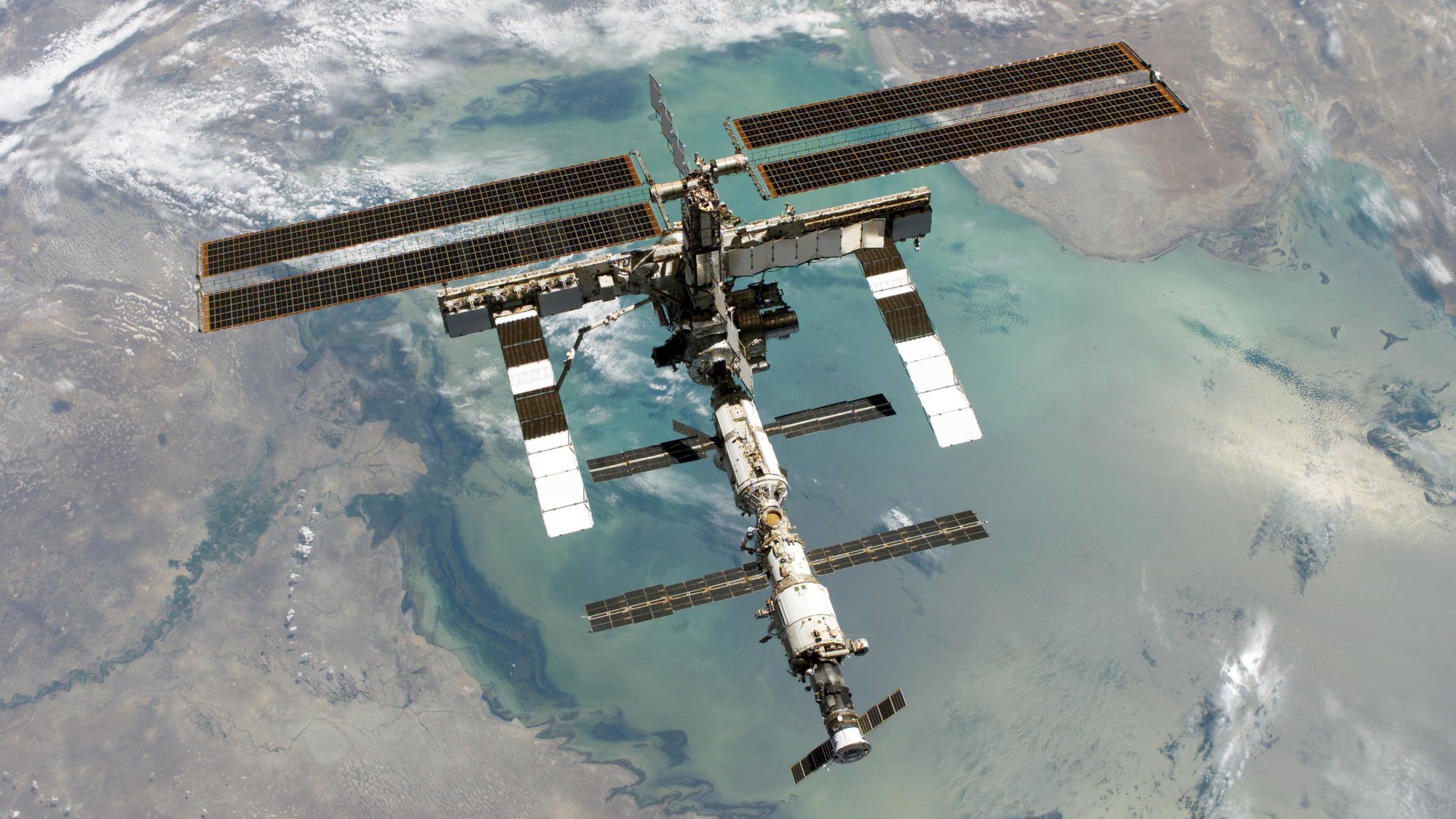 The International Space Station over the Caspian Sea, August 2005