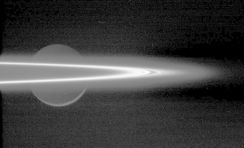 Saturn's glowing F-ring