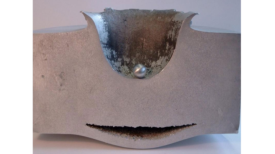 Simulated impact of a 12 mm bullet