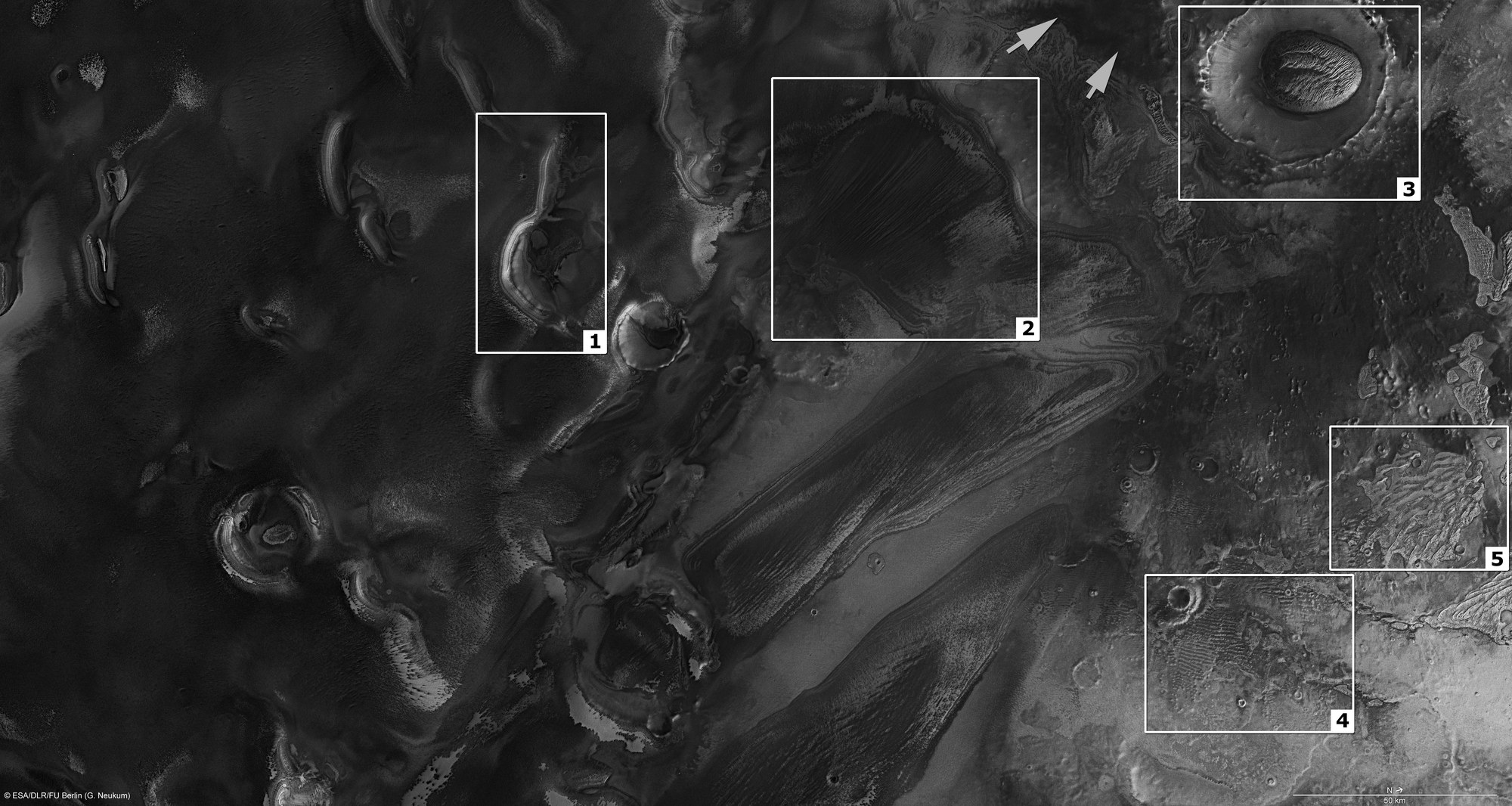 Features near Ulyxis Rupes