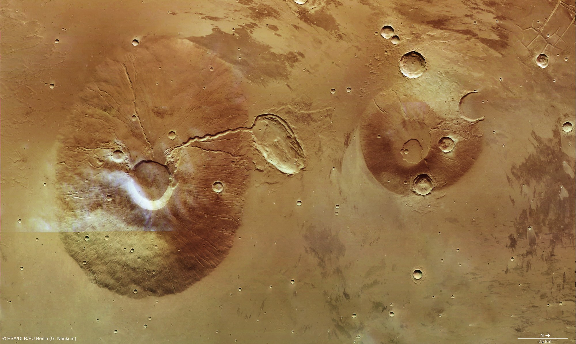 Ceraunius Tholus and Uranius Tholus